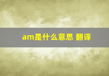 am是什么意思 翻译